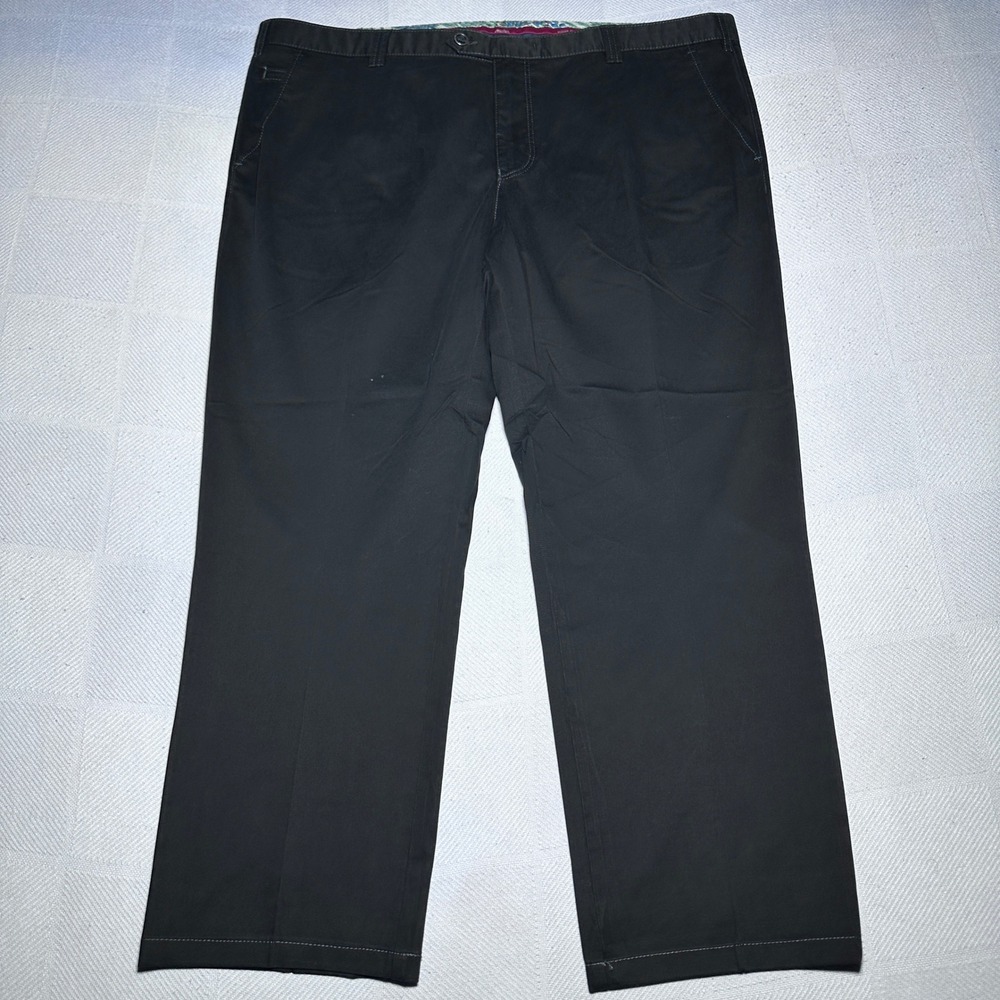 Meyer Bonn Chino Pants Mens 44x29 Straight Leg Stretch Cotton Black Casual